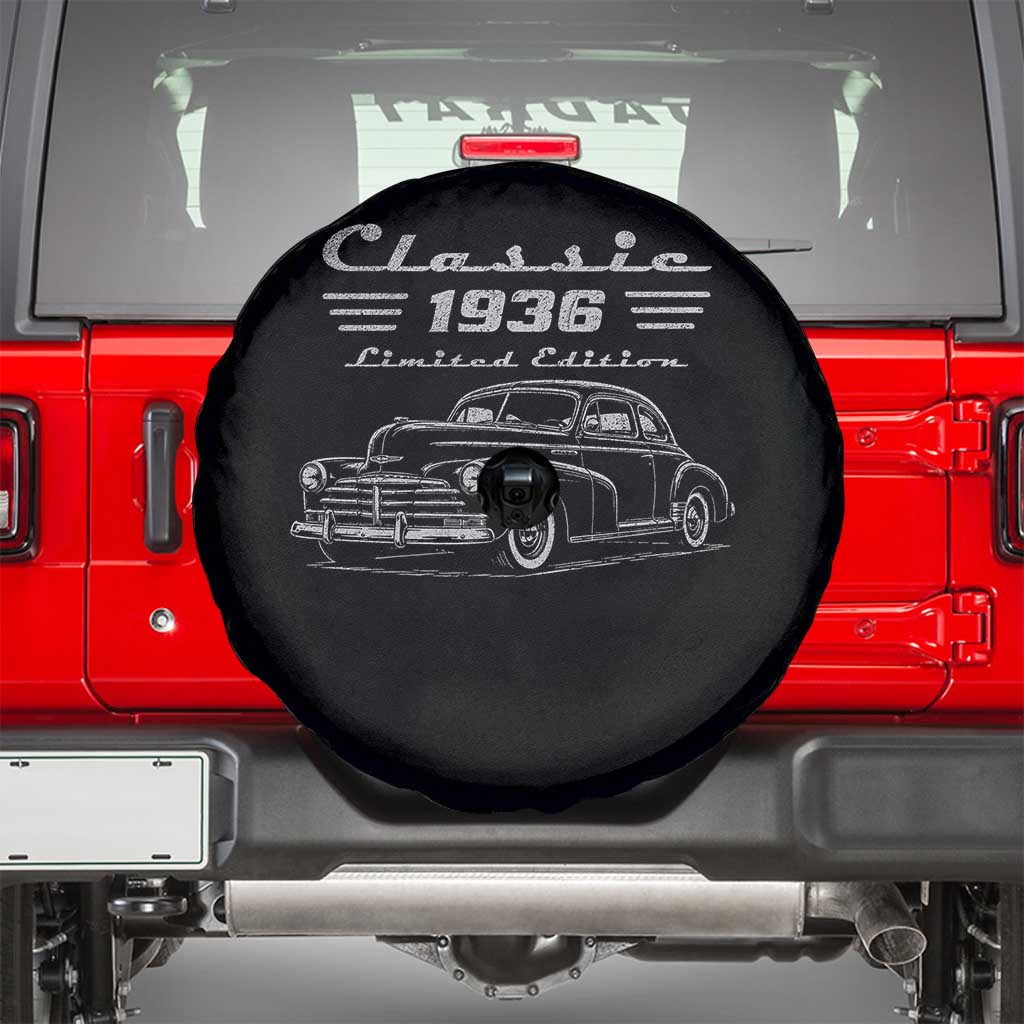 90th Birthday Spare Tire Cover Vintage Retro Car Classic 1936 90 Year Old Gift