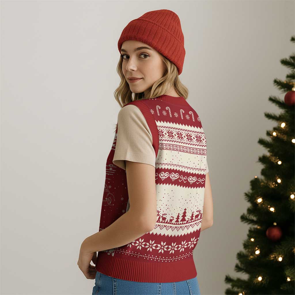 90th Birthday V-Neck Knit Sweater Vest Vintage Retro Car Classic 1936 90 Year Old Gift