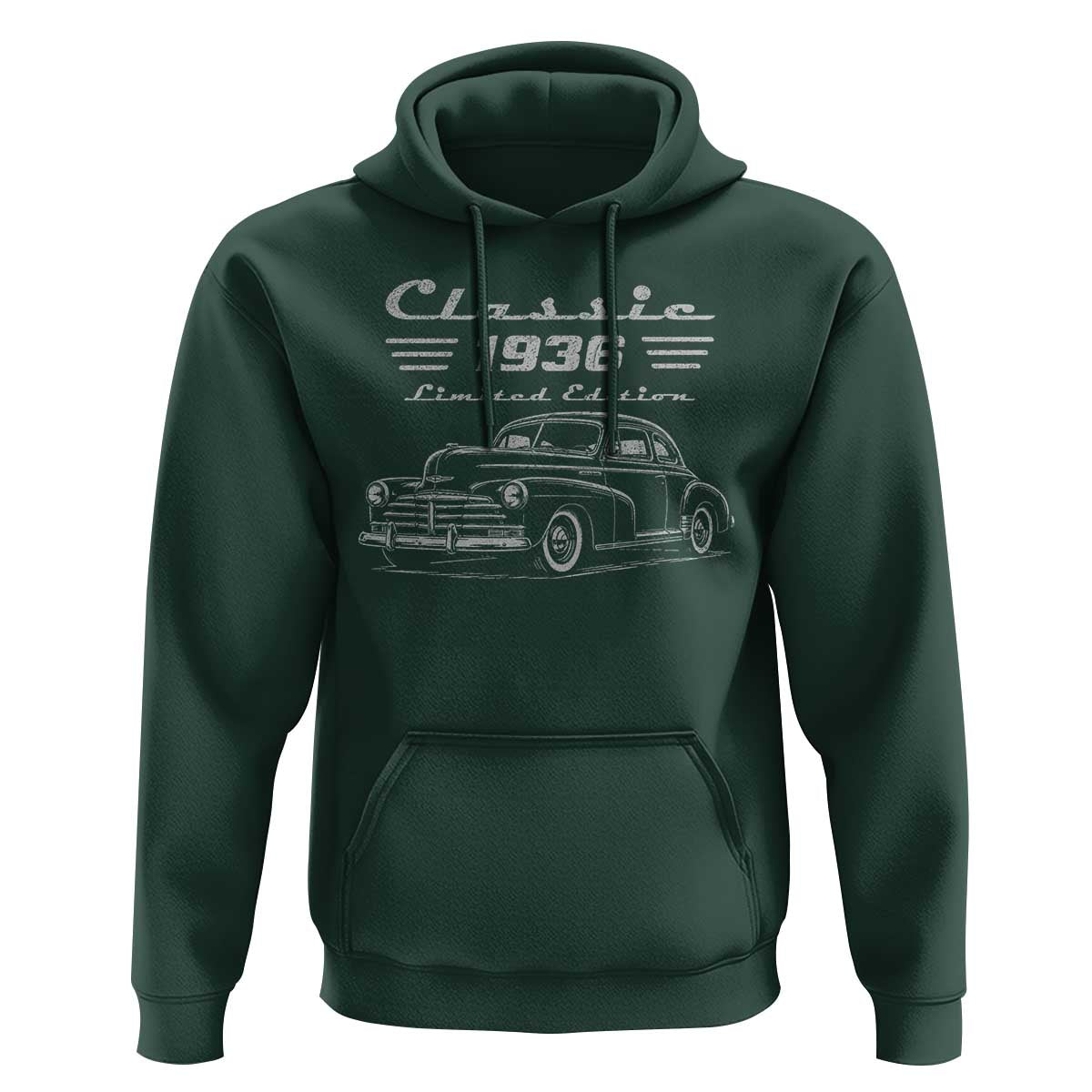 90th Birthday Hoodie Vintage Retro Car Classic 1936 90 Year Old Gift