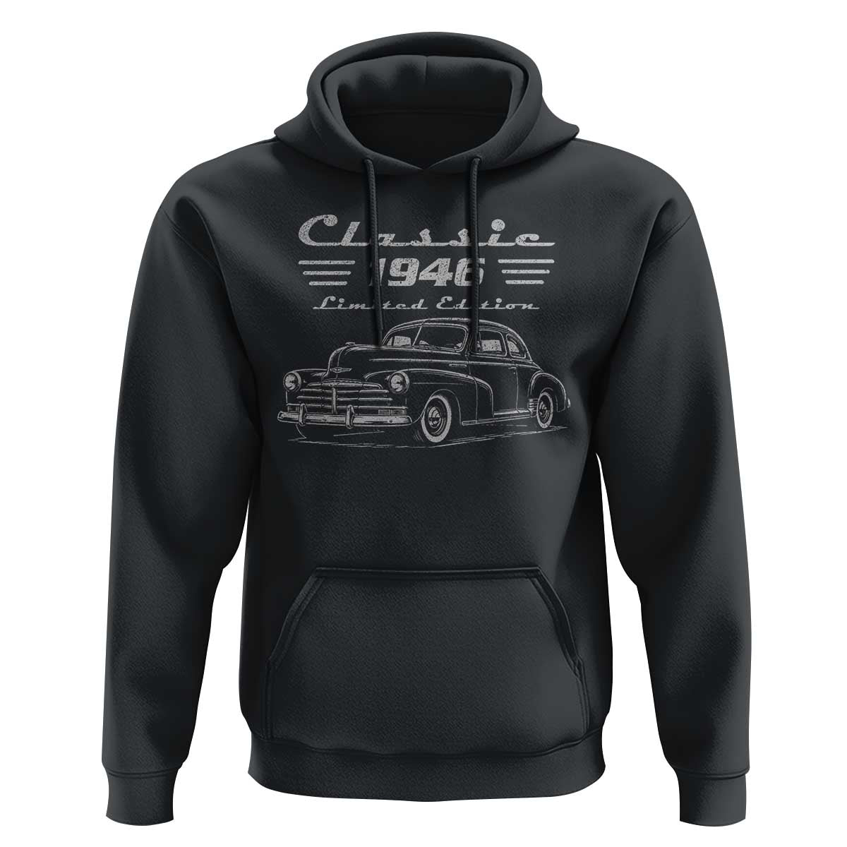 80th Birthday Hoodie Vintage Retro Car Classic 1946 80 Year Old Gift
