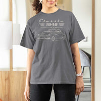 80th Birthday T Shirt For Women Vintage Retro Car Classic 1946 80 Year Old Gift