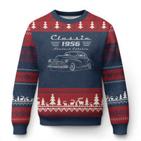 70th Birthday Ugly Christmas Sweater Vintage Retro Car Classic 1956 70 Year Old Gift