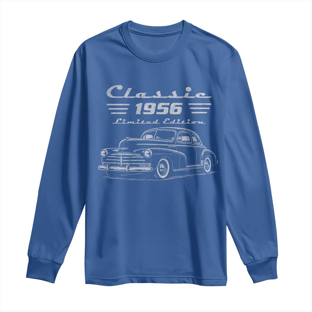 70th Birthday Long Sleeve Shirt Vintage Retro Car Classic 1956 70 Year Old Gift