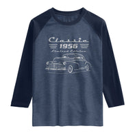 70th Birthday Raglan Shirt Vintage Retro Car Classic 1956 70 Year Old Gift