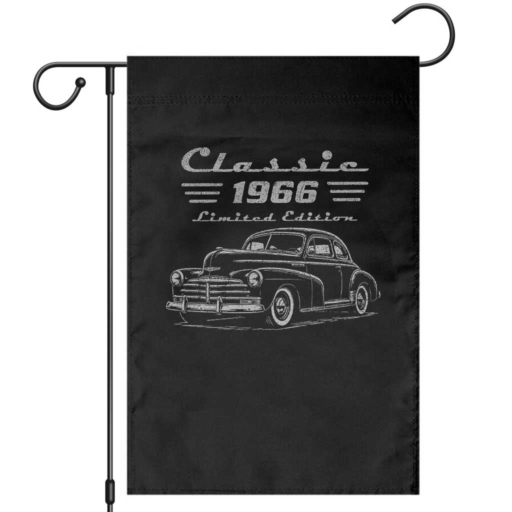 60th Birthday Garden Flag Vintage Retro Car Classic 1966 60 Year Old Gift