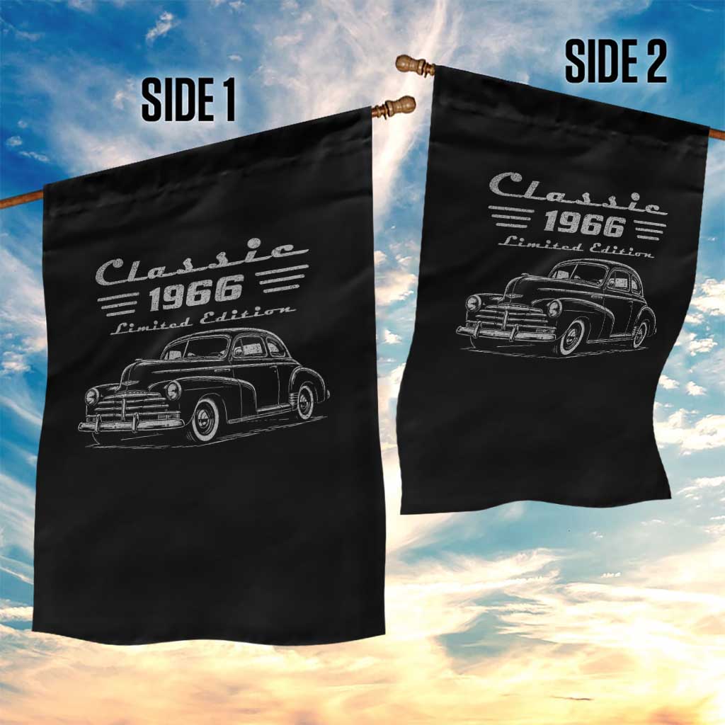 60th Birthday Garden Flag Vintage Retro Car Classic 1966 60 Year Old Gift