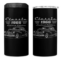 60th Birthday 4 in 1 Can Cooler Tumbler Vintage Retro Car Classic 1966 60 Year Old Gift