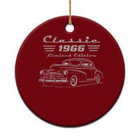 60th Birthday Ceramic Ornament Vintage Retro Car Classic 1966 60 Year Old Gift