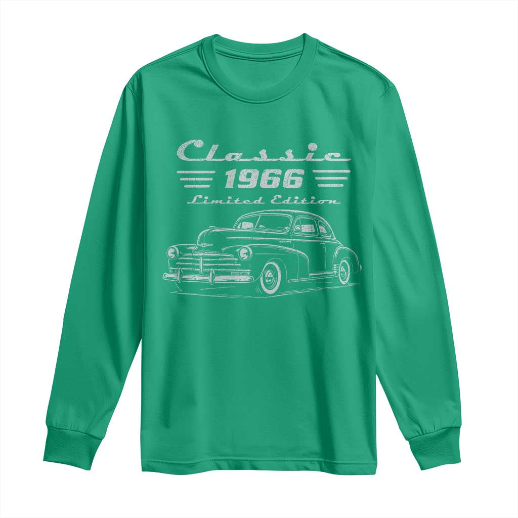 60th Birthday Long Sleeve Shirt Vintage Retro Car Classic 1966 60 Year Old Gift