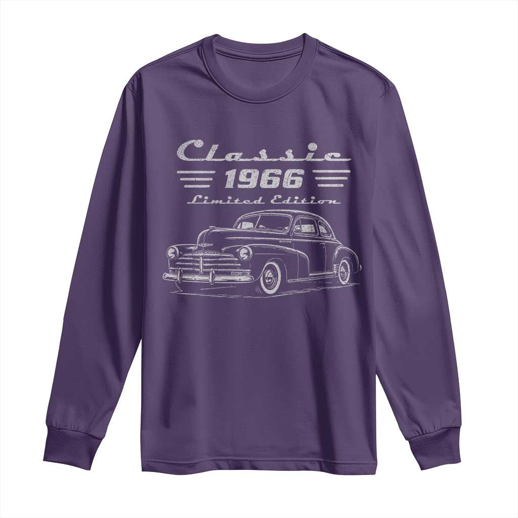 60th Birthday Long Sleeve Shirt Vintage Retro Car Classic 1966 60 Year Old Gift