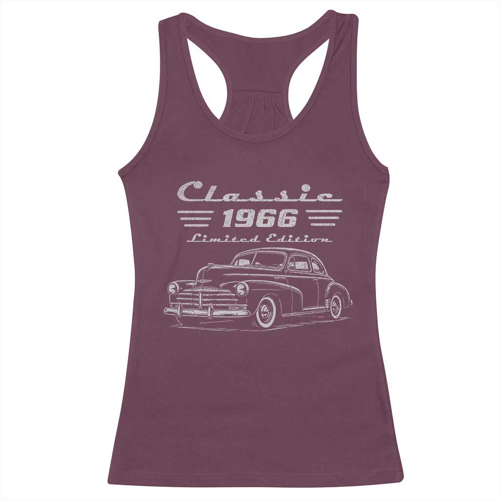 60th Birthday Racerback Tank Top Vintage Retro Car Classic 1966 60 Year Old Gift
