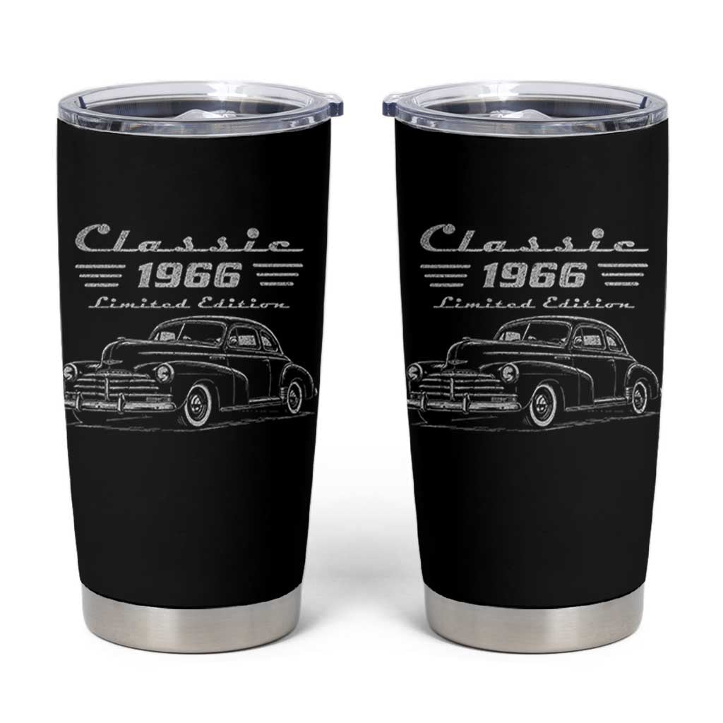 60th Birthday Tumbler Cup Vintage Retro Car Classic 1966 60 Year Old Gift