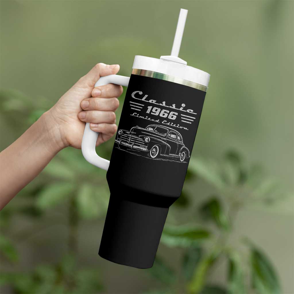 60th Birthday Tumbler With Handle Vintage Retro Car Classic 1966 60 Year Old Gift