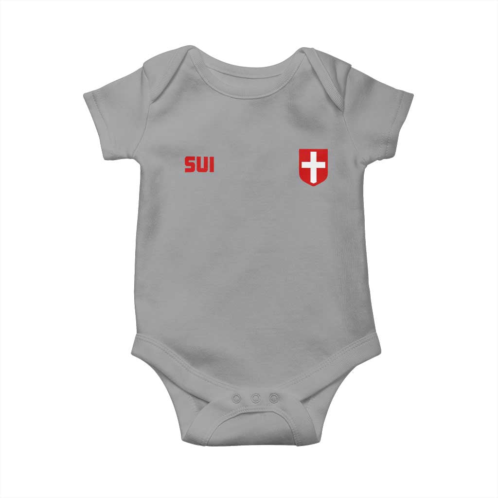 Switzerland Baby Onesie Vintage Retro Swiss Flag