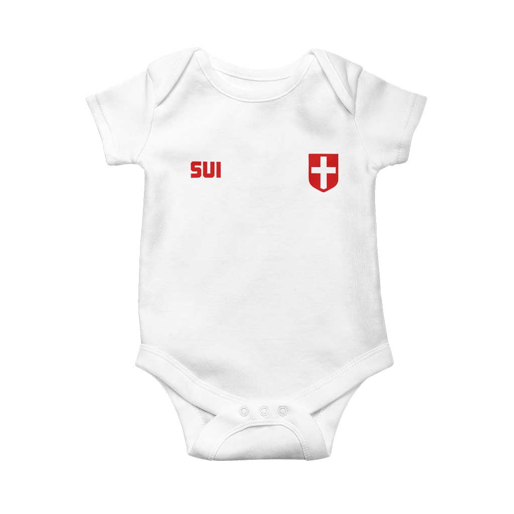 Switzerland Baby Onesie Vintage Retro Swiss Flag