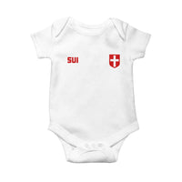 Switzerland Baby Onesie Vintage Retro Swiss Flag