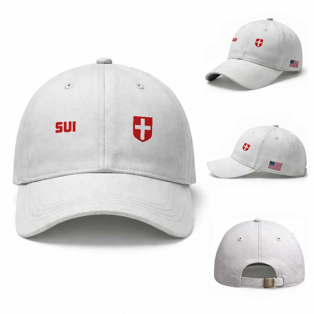 Switzerland Baseball Cap Vintage Retro Swiss Flag