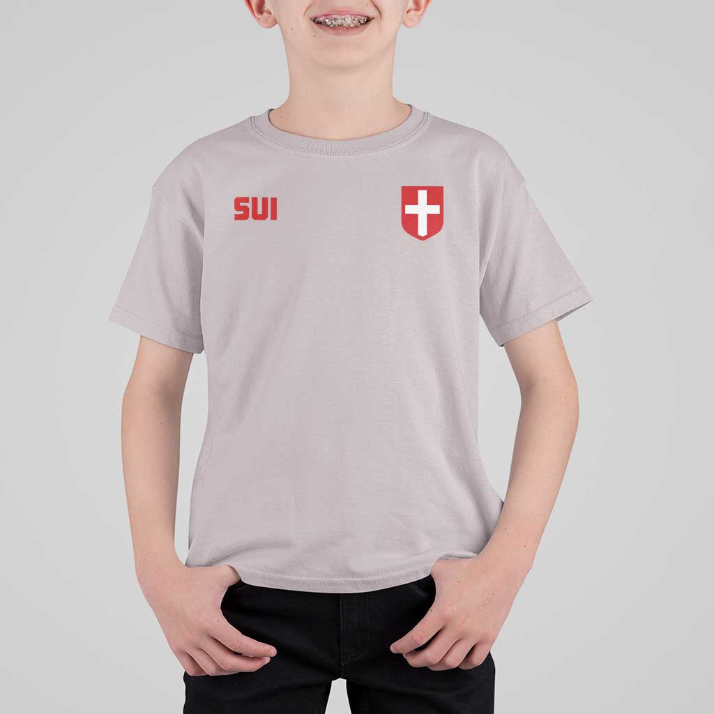 Switzerland T Shirt For Kid Vintage Retro Swiss Flag