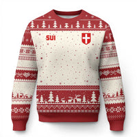 Switzerland Ugly Christmas Sweater Vintage Retro Swiss Flag