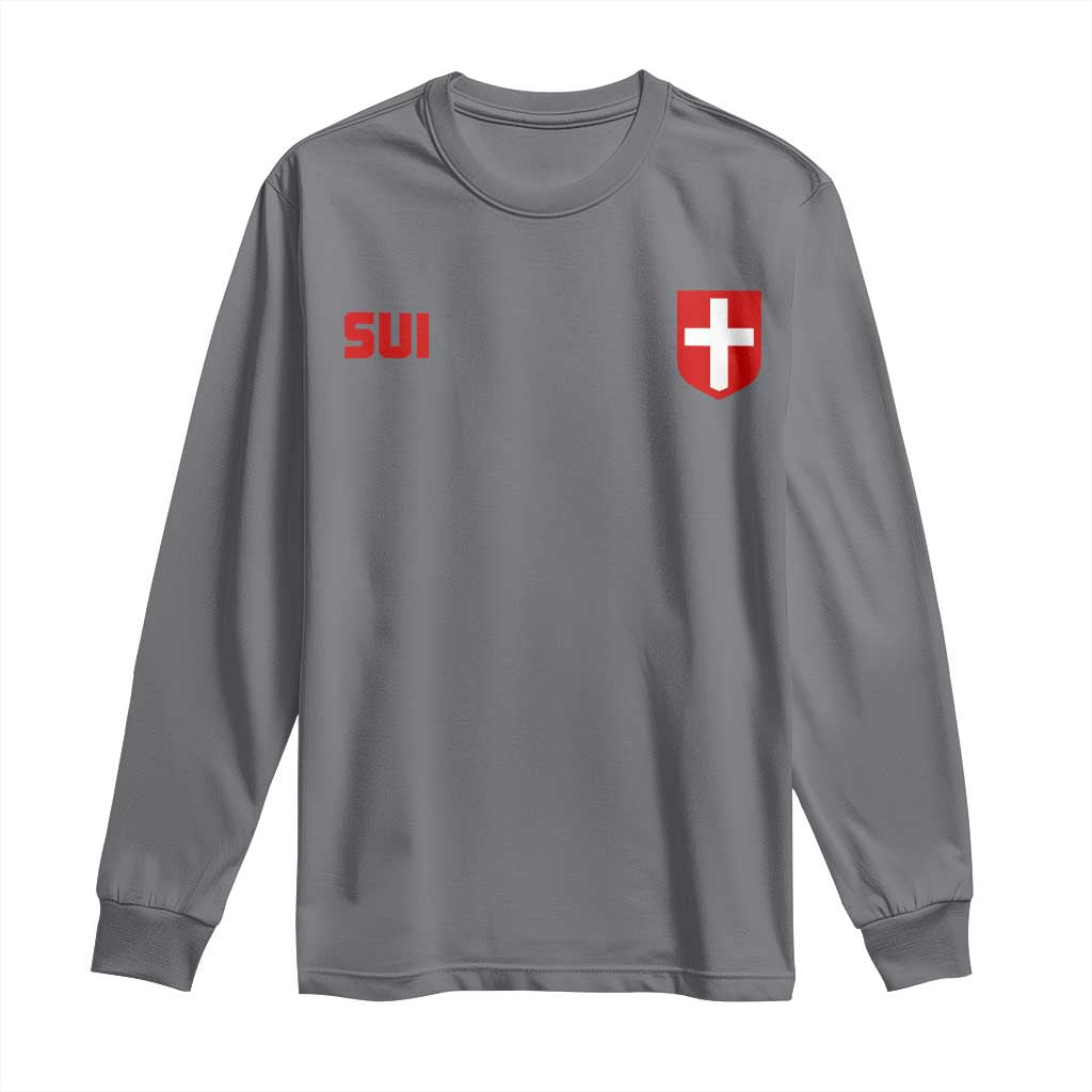Switzerland Long Sleeve Shirt Vintage Retro Swiss Flag