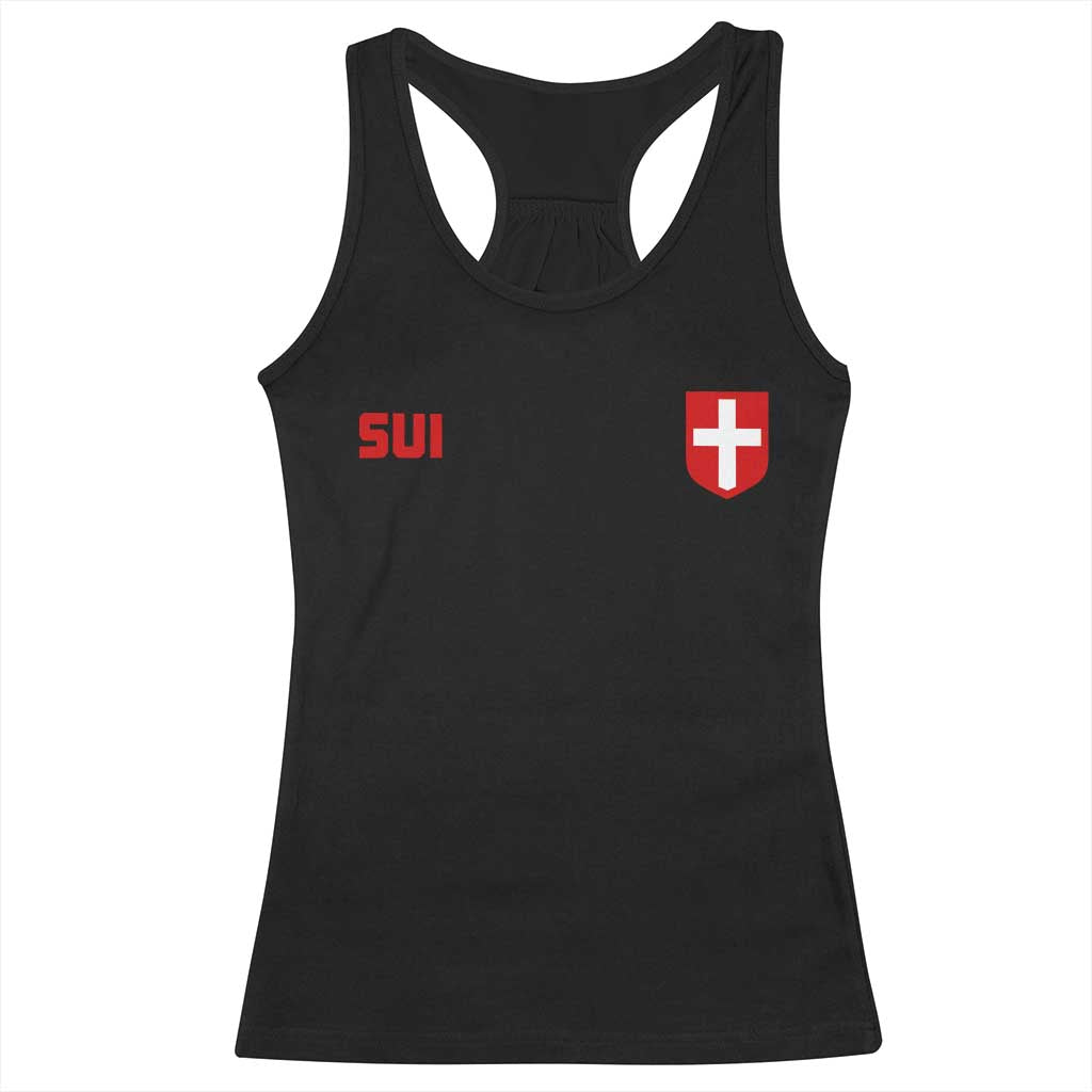 Switzerland Racerback Tank Top Vintage Retro Swiss Flag