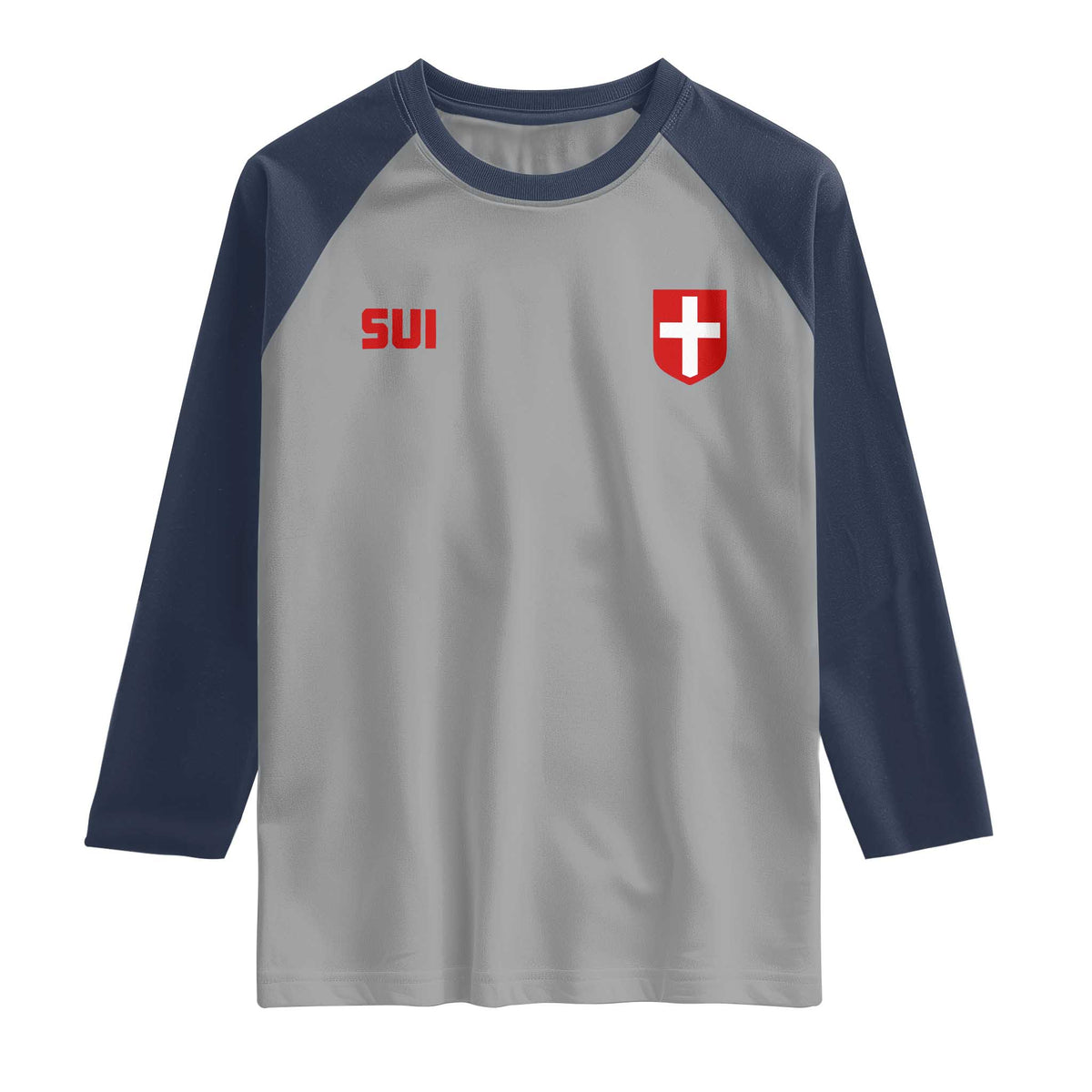 Switzerland Raglan Shirt Vintage Retro Swiss Flag