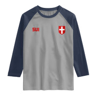Switzerland Raglan Shirt Vintage Retro Swiss Flag