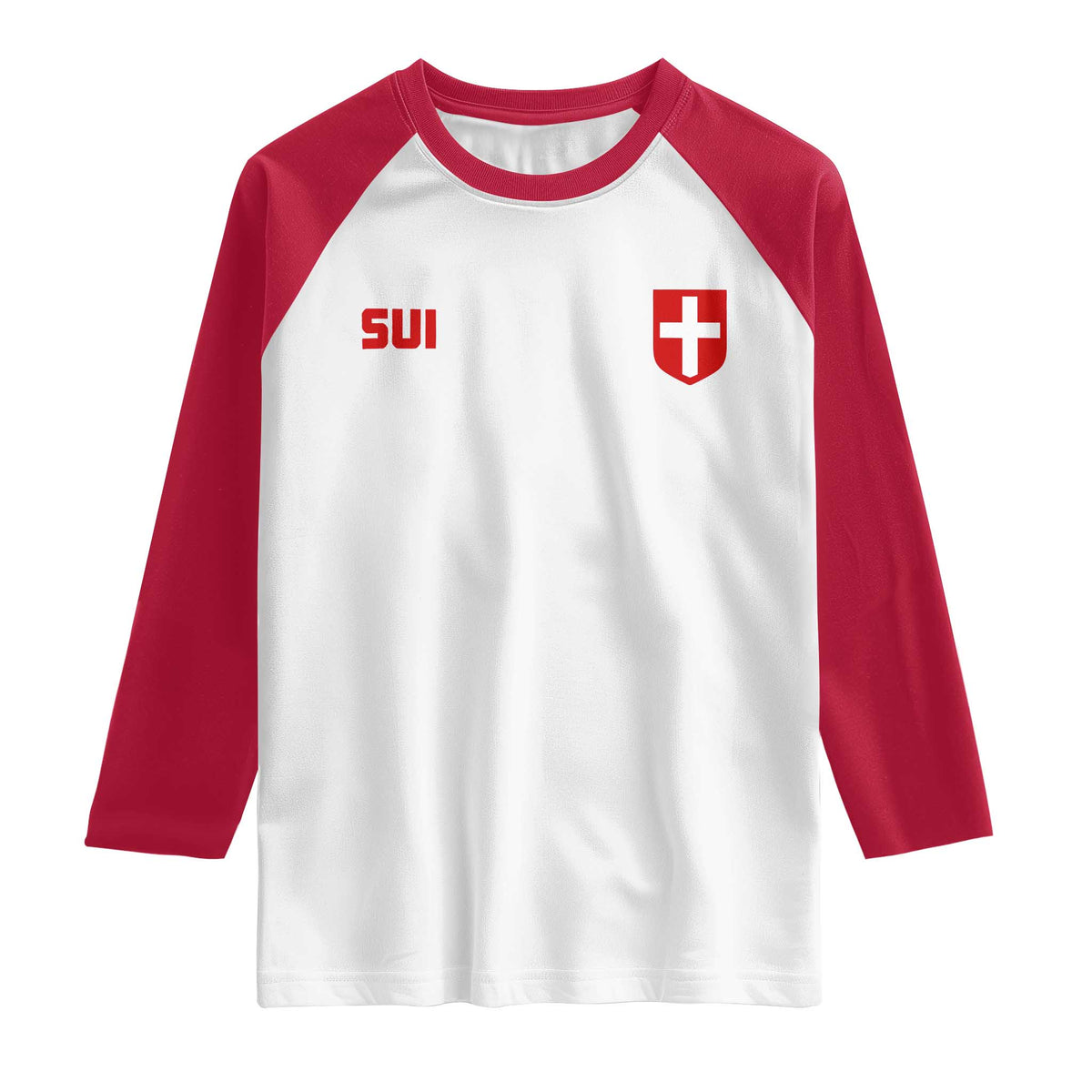 Switzerland Raglan Shirt Vintage Retro Swiss Flag