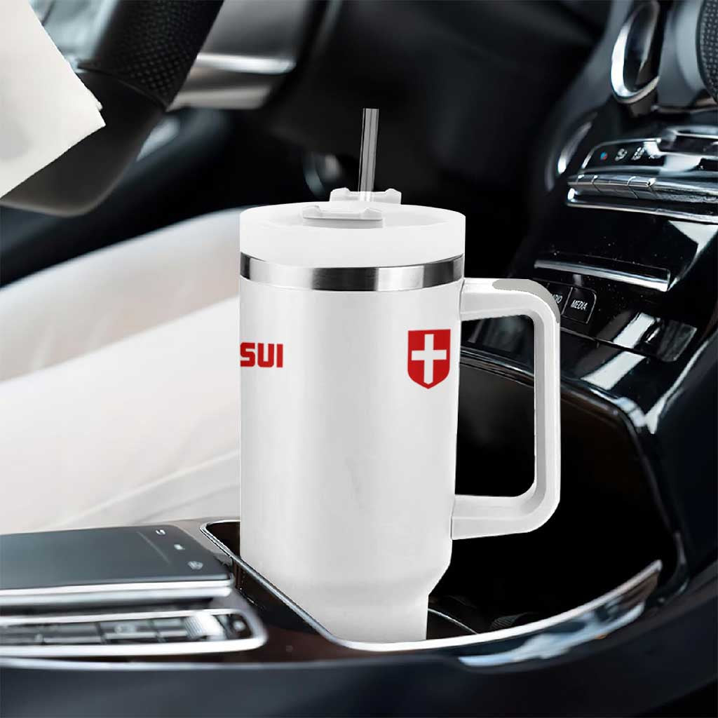 Switzerland Tumbler With Handle Vintage Retro Swiss Flag