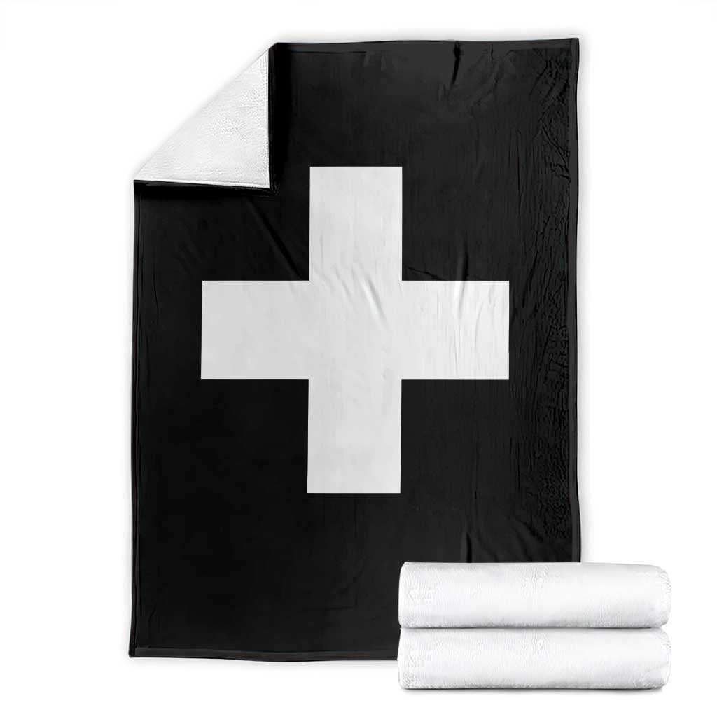 Swiss Vintage Cross Flag Switzerland Throw Blanket