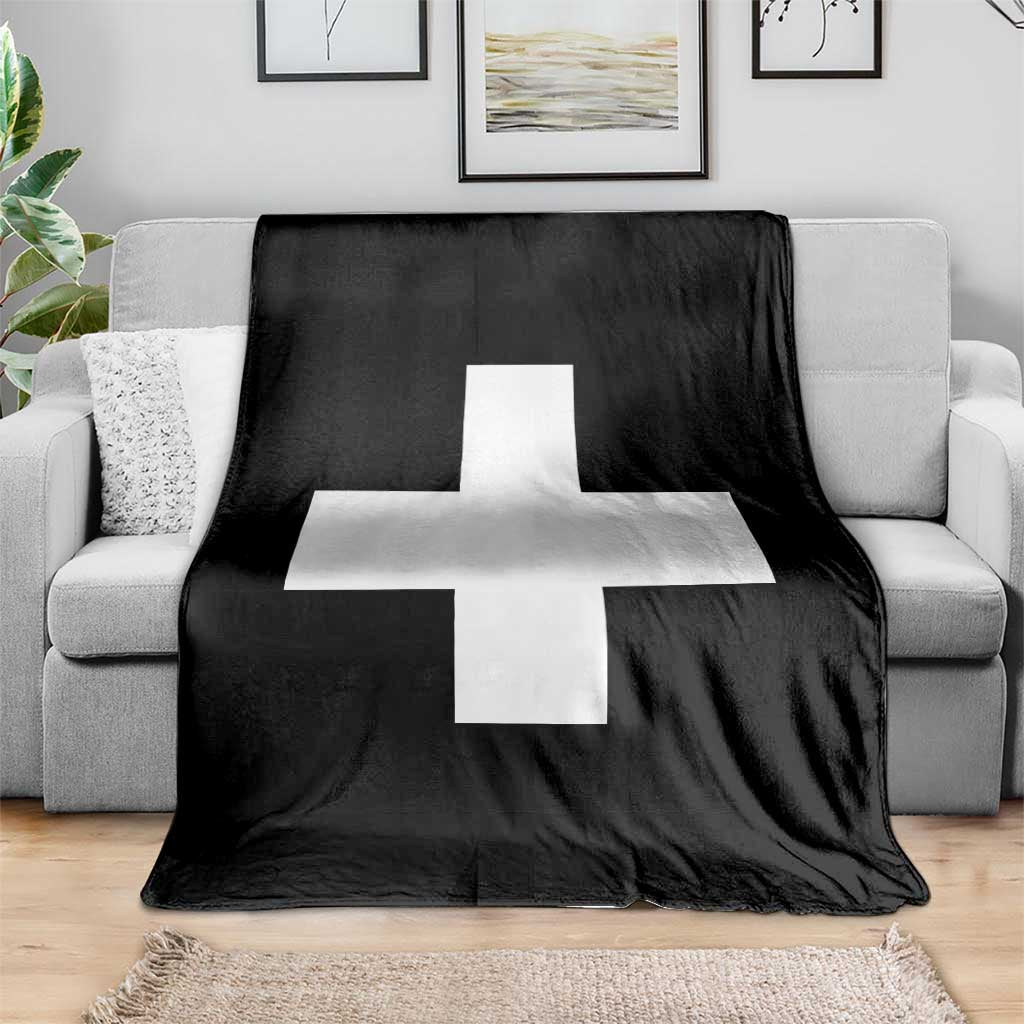 Swiss Vintage Cross Flag Switzerland Throw Blanket