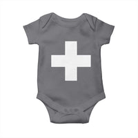 Swiss Vintage Cross Flag Switzerland Baby Onesie
