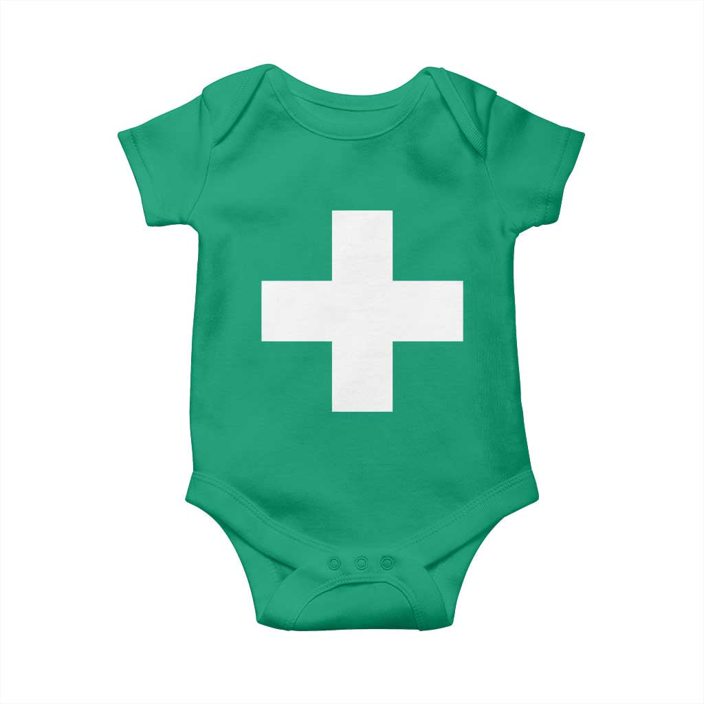 Swiss Vintage Cross Flag Switzerland Baby Onesie