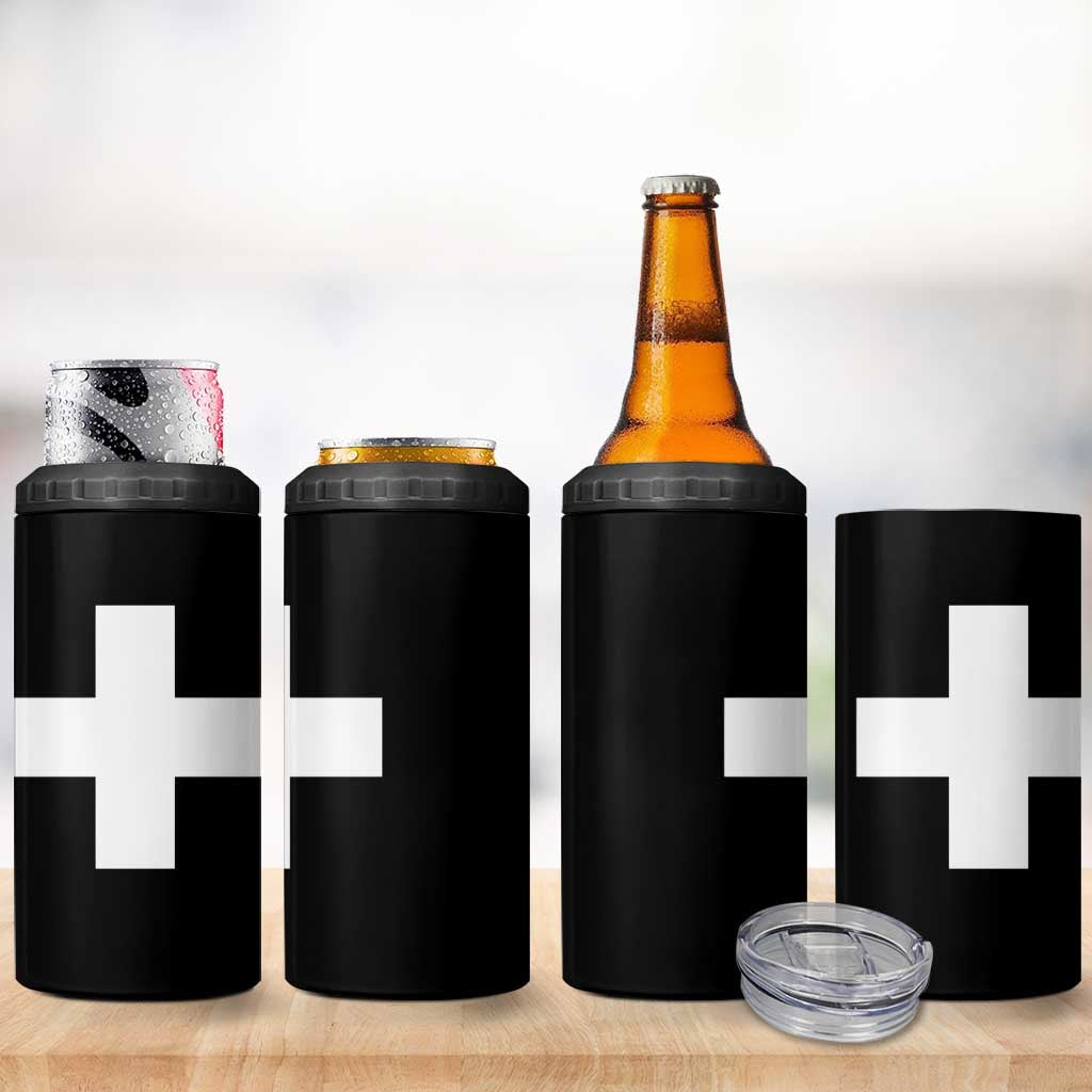 Swiss Vintage Cross Flag Switzerland 4 in 1 Can Cooler Tumbler