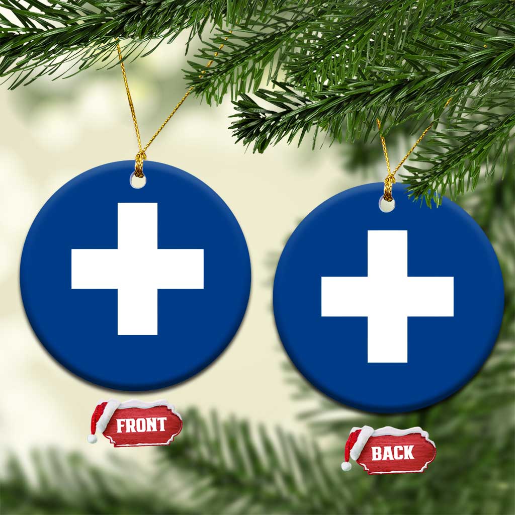 Swiss Vintage Cross Flag Switzerland Ceramic Ornament