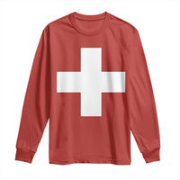 Swiss Vintage Cross Flag Switzerland Long Sleeve Shirt