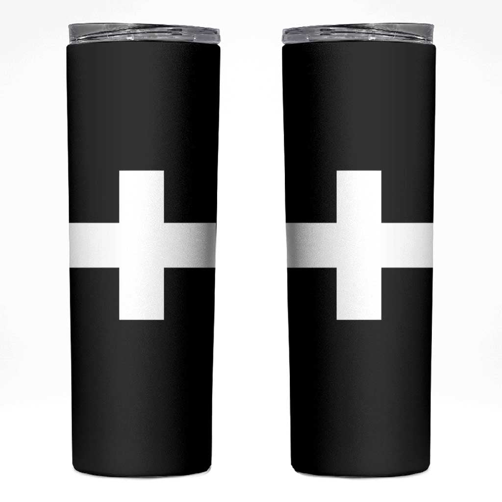 Swiss Vintage Cross Flag Switzerland Skinny Tumbler