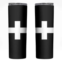 Swiss Vintage Cross Flag Switzerland Skinny Tumbler