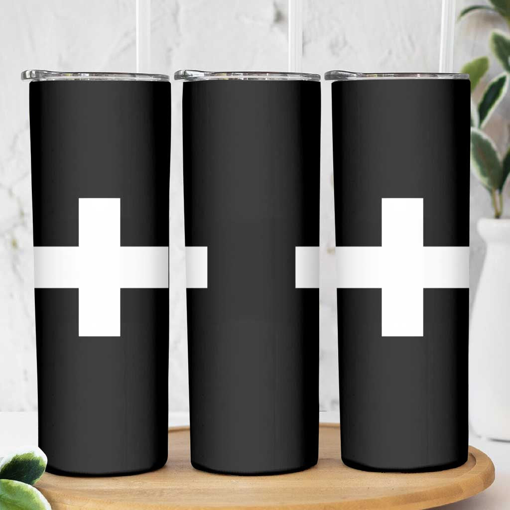 Swiss Vintage Cross Flag Switzerland Skinny Tumbler