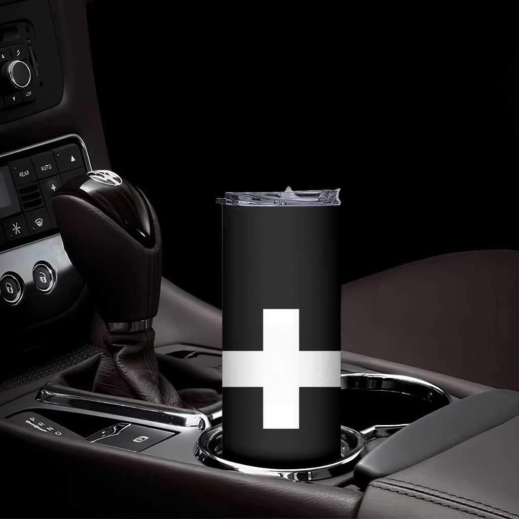 Swiss Vintage Cross Flag Switzerland Skinny Tumbler