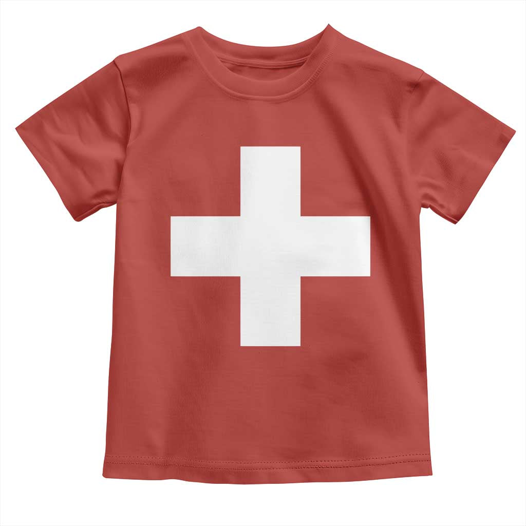 Swiss Vintage Cross Flag Switzerland Toddler T Shirt