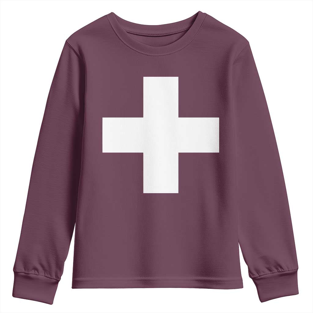Swiss Vintage Cross Flag Switzerland Youth Sweatshirt
