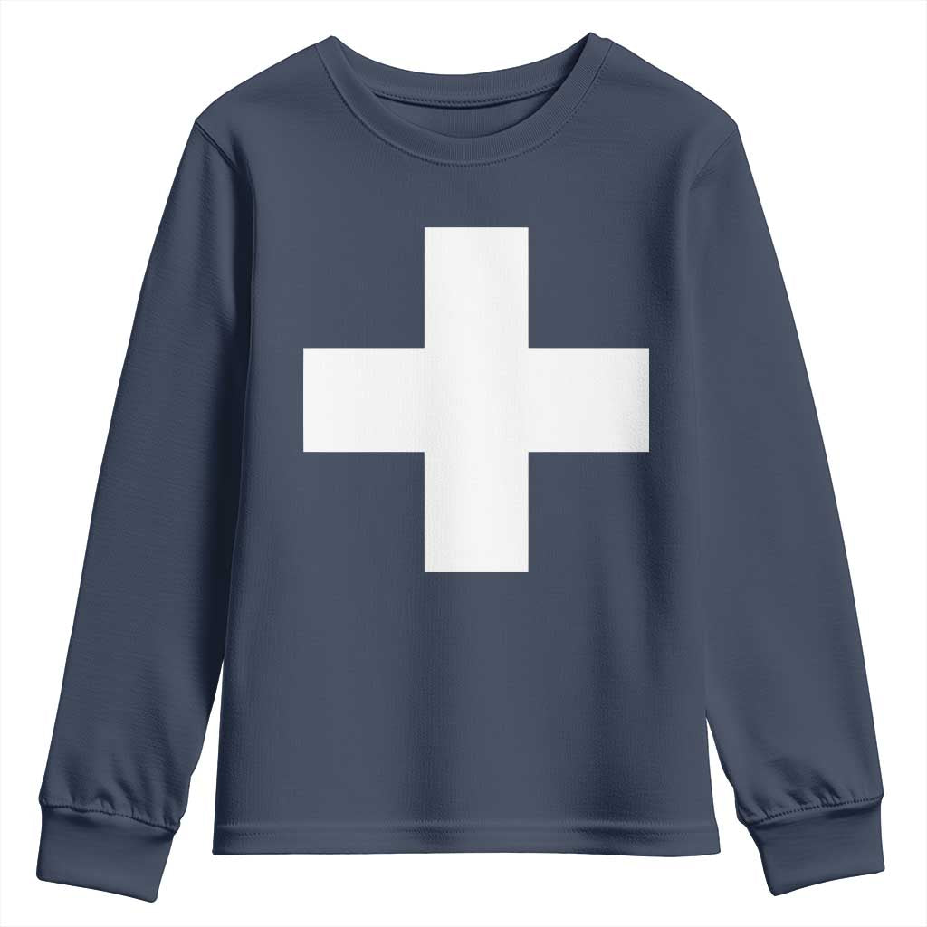 Swiss Vintage Cross Flag Switzerland Youth Sweatshirt