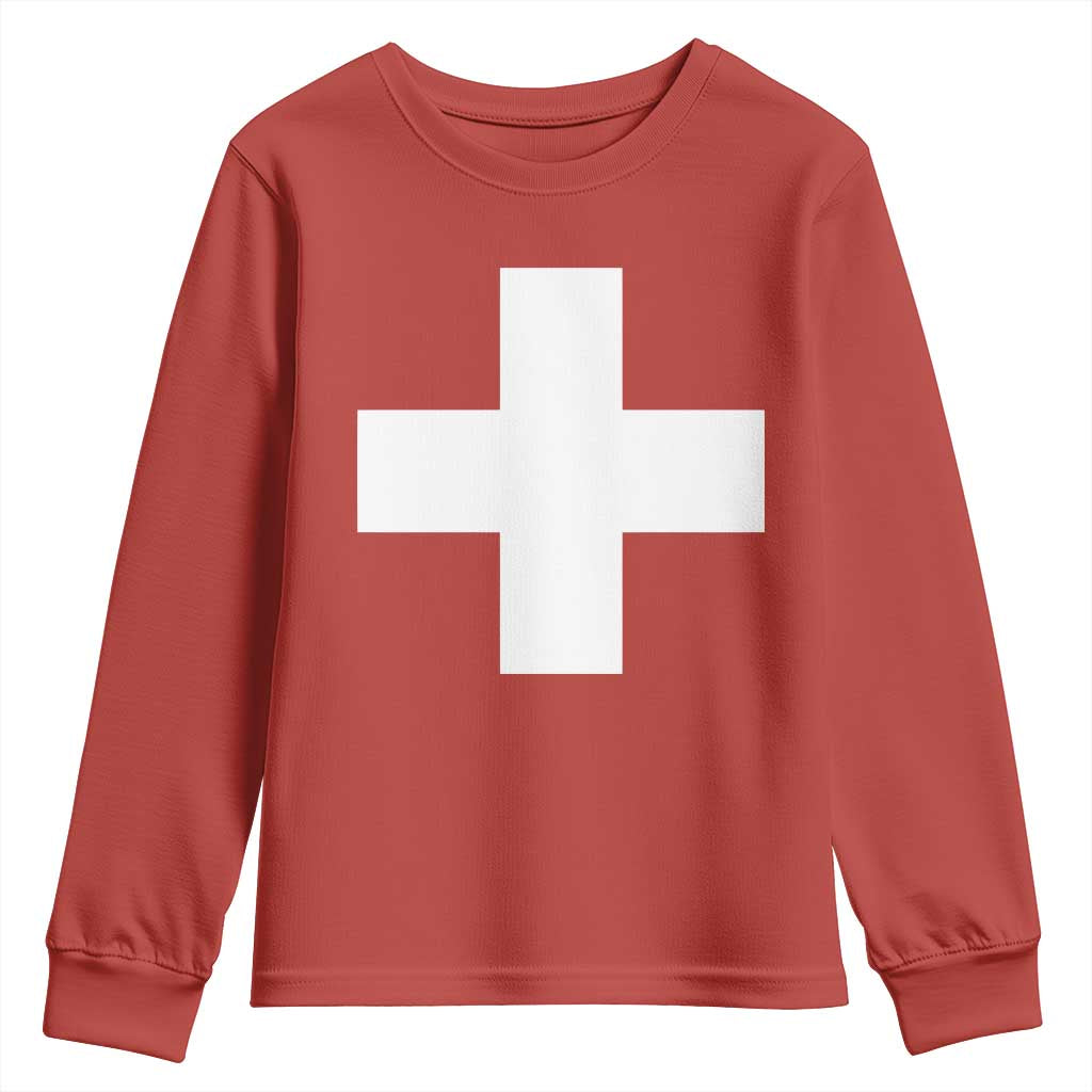 Swiss Vintage Cross Flag Switzerland Youth Sweatshirt