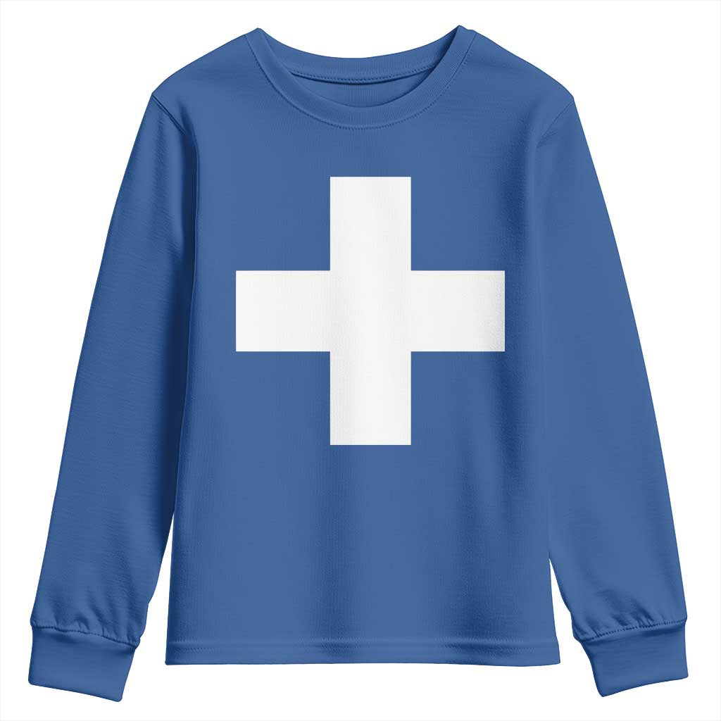 Swiss Vintage Cross Flag Switzerland Youth Sweatshirt