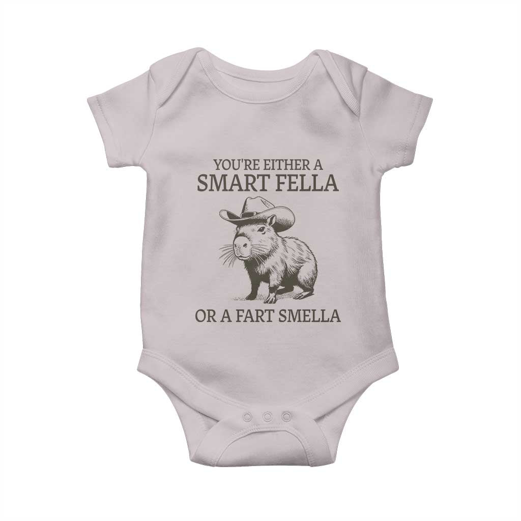 Funny Capybara Baby Onesie Retro Smart Fella Capybara Vintage 90s
