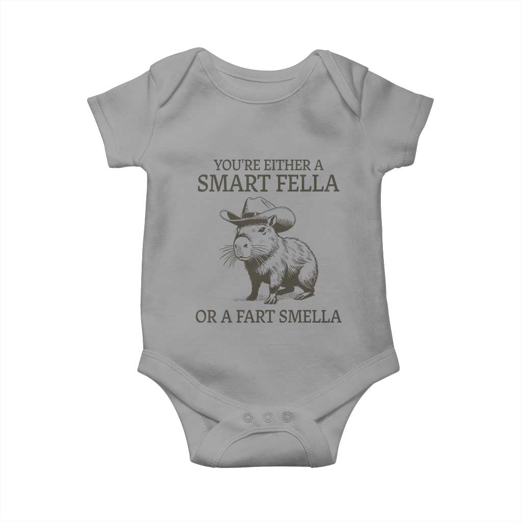 Funny Capybara Baby Onesie Retro Smart Fella Capybara Vintage 90s
