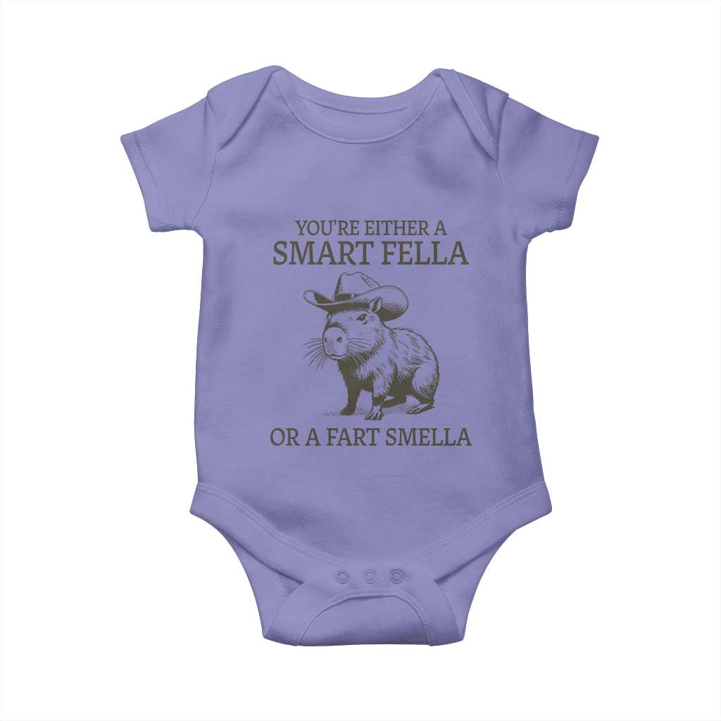 Funny Capybara Baby Onesie Retro Smart Fella Capybara Vintage 90s