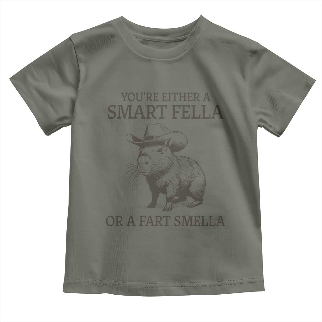 Funny Capybara Toddler T Shirt Retro Smart Fella Capybara Vintage 90s