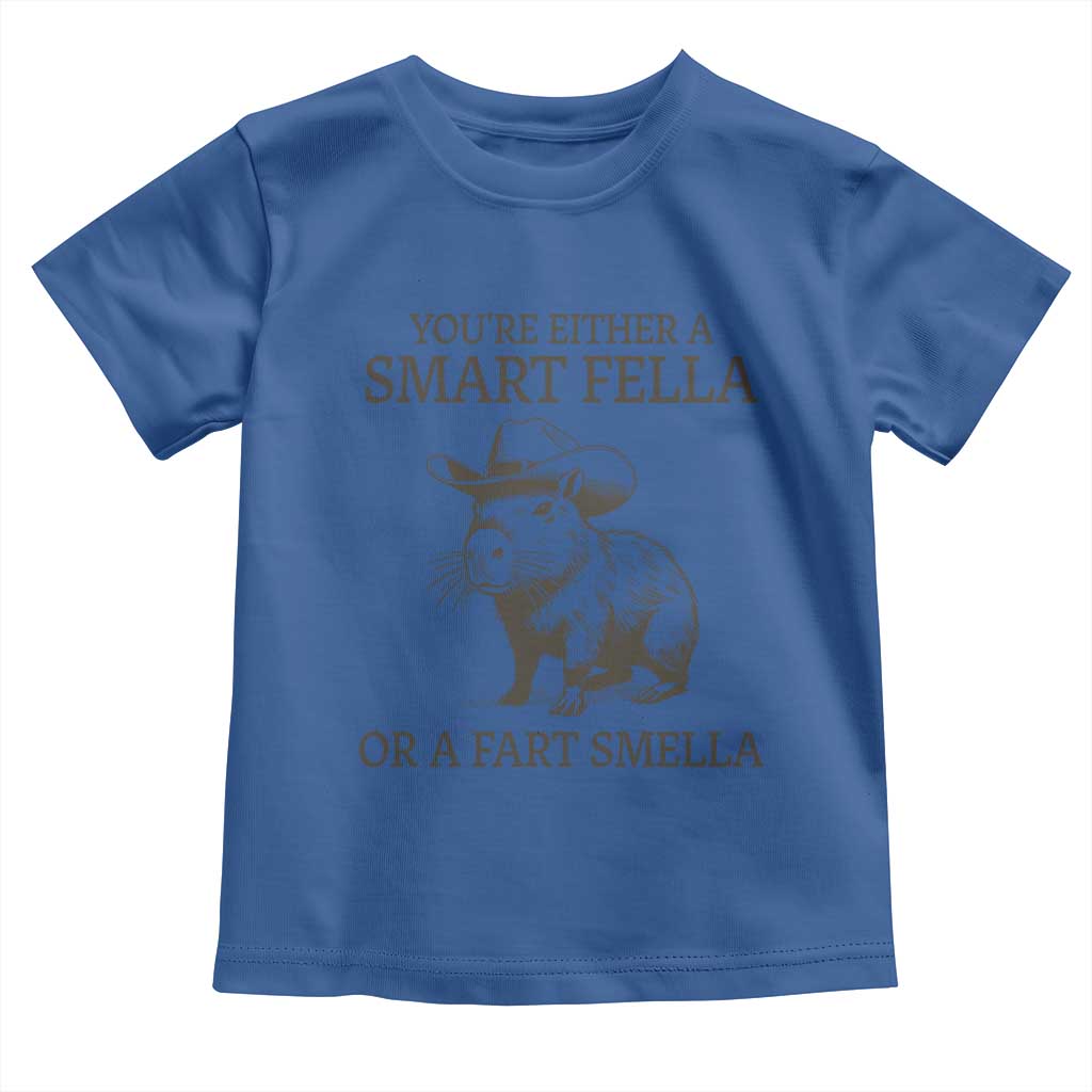 Funny Capybara Toddler T Shirt Retro Smart Fella Capybara Vintage 90s